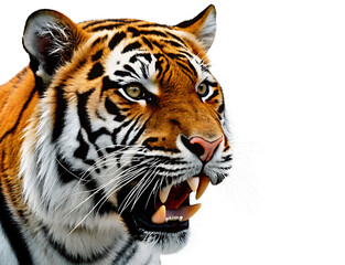 Obraz premium tiger head isolated on white background.AI GENERATED