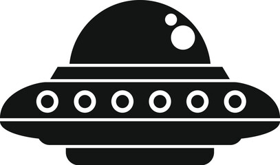 Simple ufo with round windows flying in space © anatolir