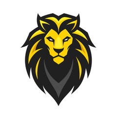 Obraz premium Premium Golden Roaring Lion Face Logo Radiating Luxury and Refinement in Elegant Vector Design