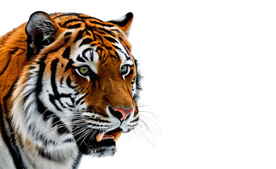 Obraz premium tiger head isolated on white background.AI GENERATED