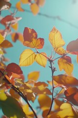 Obraz premium Yellow Tree Leaves Close Up