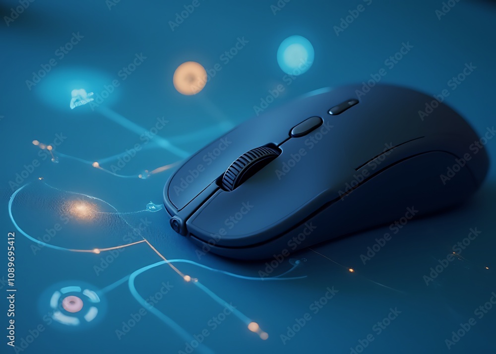 Poster a computer mouse has a cursor that can be an arrow, circle, or other shape, and includes various ico