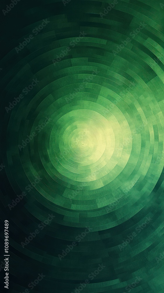 Poster abstract green concentric circles pattern design