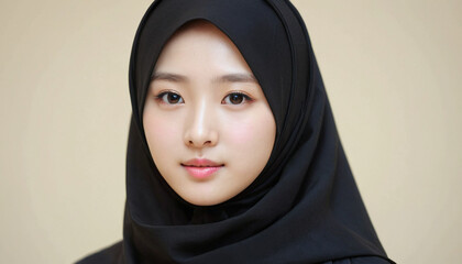 Naklejka premium Beautiful Muslim Woman Wearing Hijab for Ramadan Advertisement Concept, Beautiful Muslim Model Girl For Advertisement.