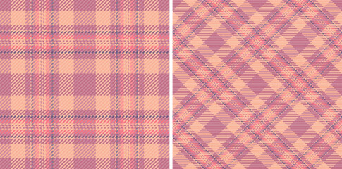 Fabric background plaid of texture tartan textile with a vector pattern check seamless. Set in warm colors for herringbone patterns in fashion and design.