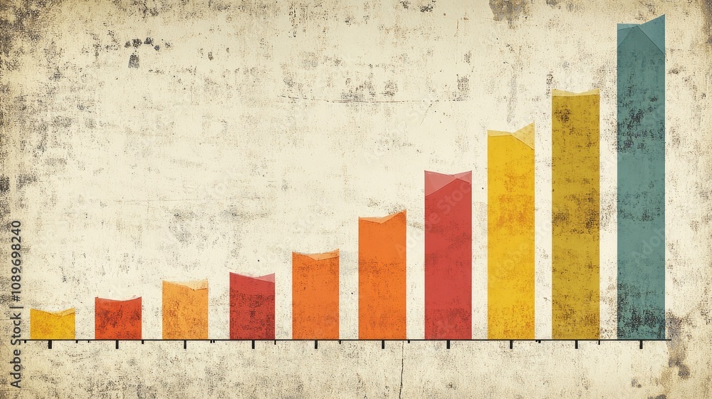 Aufkleber abstract background with colorful bar graph representing growth and success in a vintage style for b