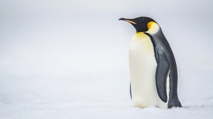 Obraz premium mperor penguin against white background