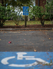 Wheelchair sign, disabled symbol on parking space