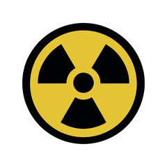 Radioactive symbol icon. Nuclear radiation warning sign. Atomic energy logo. Vector illustration image. Isolated on white background.