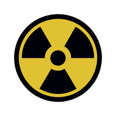Radioactive symbol icon. Nuclear radiation warning sign. Atomic energy logo. Vector illustration image. Isolated on white background.