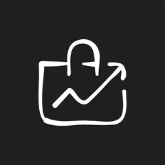 single marketing icon illustration with white marker drawing style