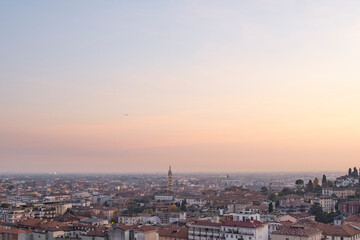 Obraz premium View of Bergamo from Rocca di Bergamo fortress in Upper Town Citta Alta. Bergamo. Italy