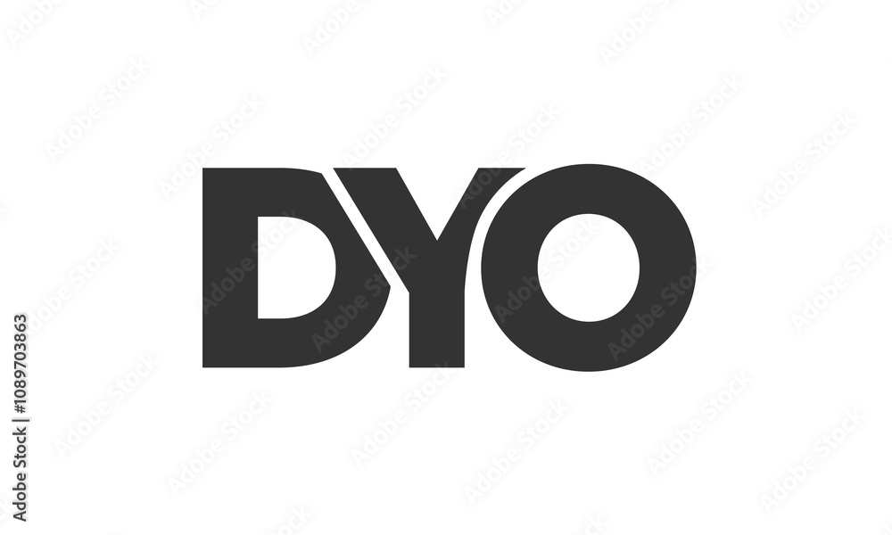 Fototapete dyo logo design template with strong and modern bold text. initial based vector logotype featuring s