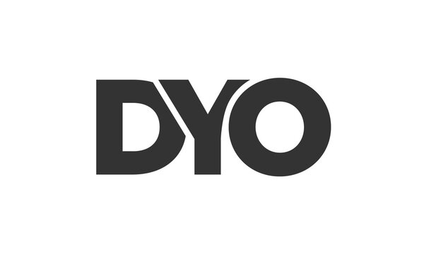 DYO logo design template with strong and modern bold text. Initial based vector logotype featuring simple and minimal typography. Trendy company identity.