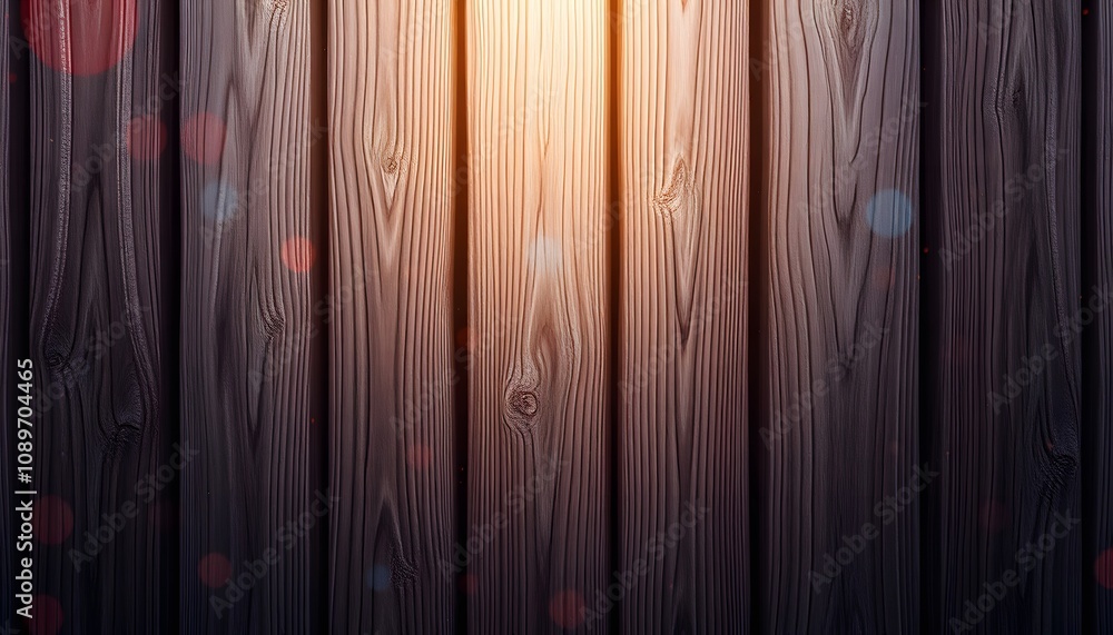 Aufkleber high-quality wood background with glowing particles and optical flares for post-effects use in vario
