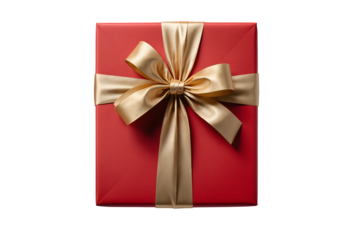 High quality luxury red gift box with gold ribbon created by artificial intelligence
