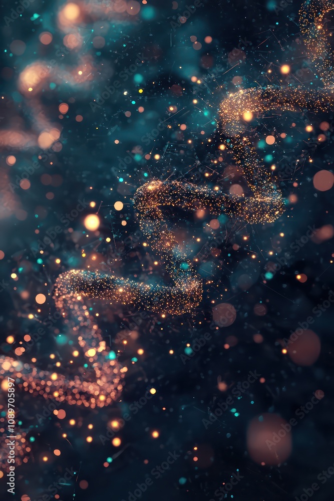 Canvas Prints glowing dna structure: abstract science visualization