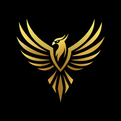 Obraz premium Black and Golden Aura Eagle Logo, Elegant Club Branding with Radiating Luxury and Refinement
