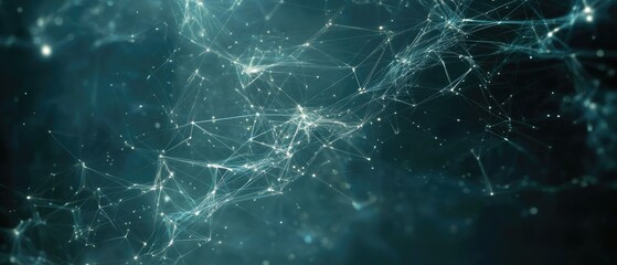 Abstract teal network connection. (1)