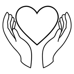 Beautiful Hand Gesture Artwork Featuring a Heart Shape Outline
