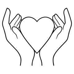 Delicate Hand Anatomy Vector Showing a Heart Gesture