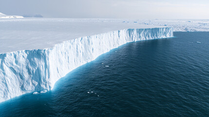 Spectacular ice shelf calving in Antarctica showcases the effects of climate change on natural landscapes.