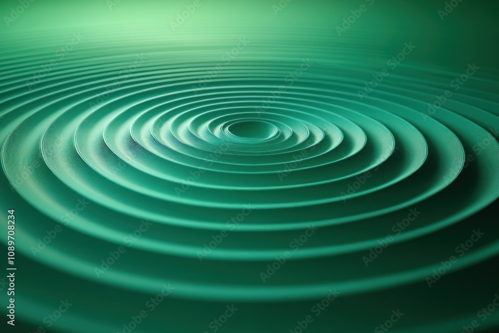 Poster abstract teal concentric circles ripple pattern design