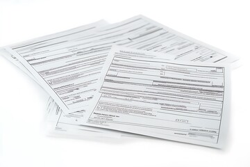 Clean white background with loan application forms