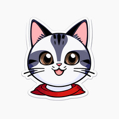 Fototapeta premium Cute cartoon cat profile vector illustration, made for profile avatar