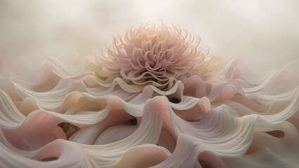 Fototapeta premium peaceful swirling floral design with gentle smoke and pastel gradients