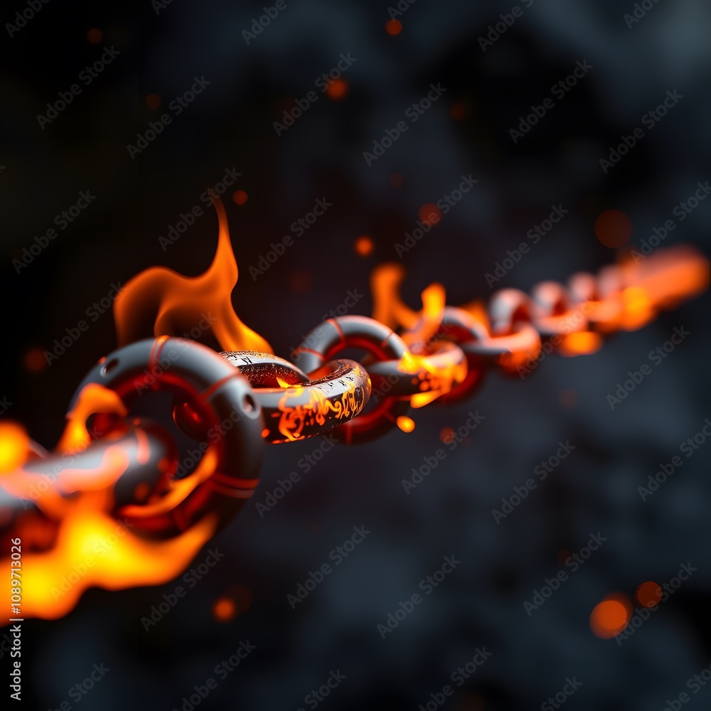 Poster Captivating Image of a Seven-Fire Chain Creating a Mesmerizing Display of Light and Heat for Events and Ceremonies