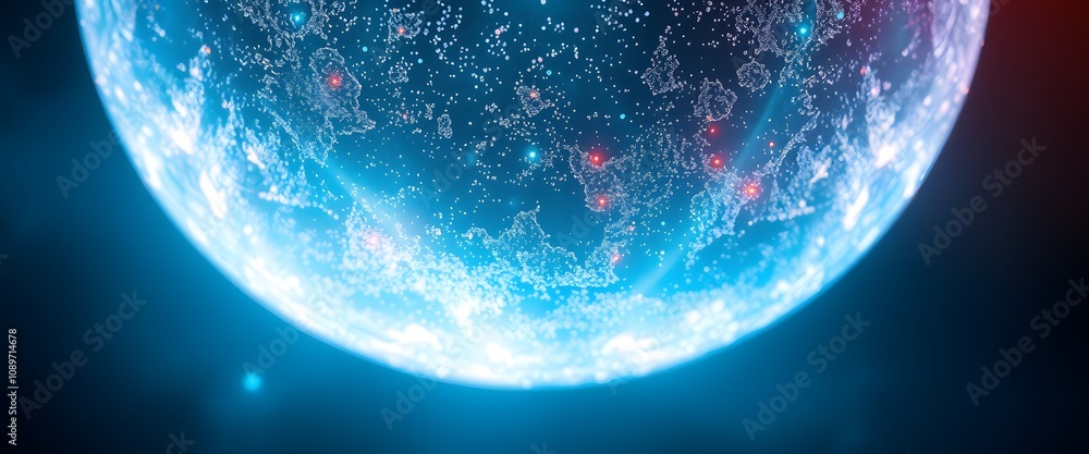 Aufkleber A Vigorously Dynamic Planet Deteriorating and Vanishing into Glowing Particles to Emphasize the Wonders of Cosmic Transformation