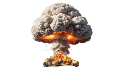 Nuclear Bomb Explosion Isolated on Transparent Background