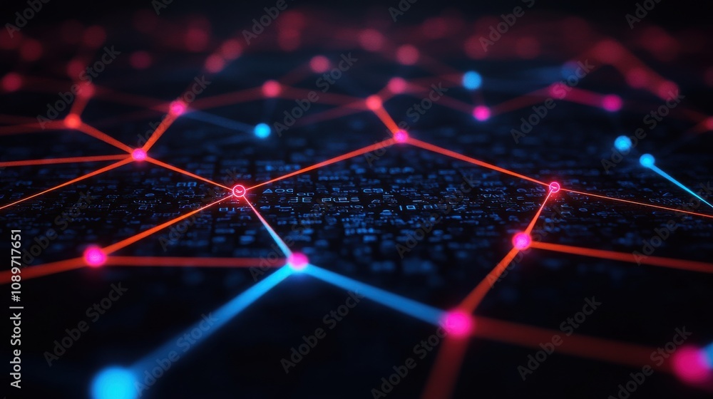 Poster analytics for seo keywords concept. glowing abstract art representing digital trends