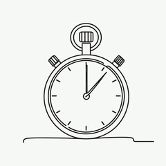Obraz premium Minimalist one-line stopwatch illustration in continuous line art, AI Generation