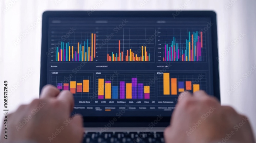 Poster analytics for seo keywords concept. data visualization of industry insights