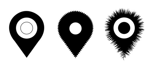 Evolution of Map Pin Icons: From Simple to Complex Designs Representing Different Styles and Visual Effects