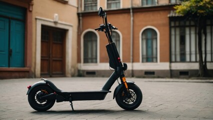Electric scooter with advanced safety technology, including collision avoidance sensors and automatic emergency braking