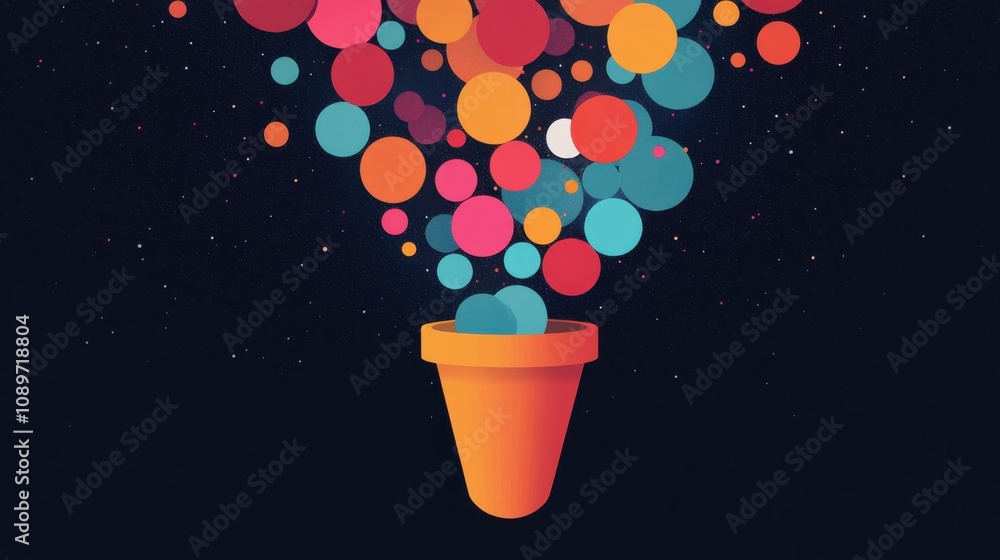 Poster analytics for seo keywords concept. colorful abstract art with creative audience segmentation