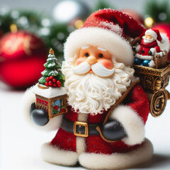 Santa Claus isolated on white background. Christmas ornament