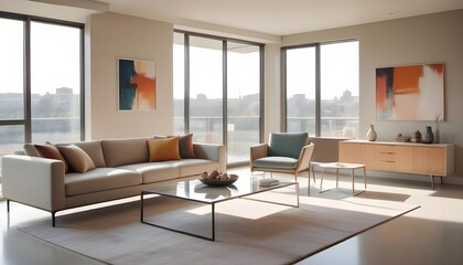 Fototapeta premium Photo interior modern design room 3d illustration 