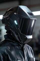 Fototapeta premium Innovative Welding Helmet with Integrated Display for Enhanced Accuracy and Efficiency