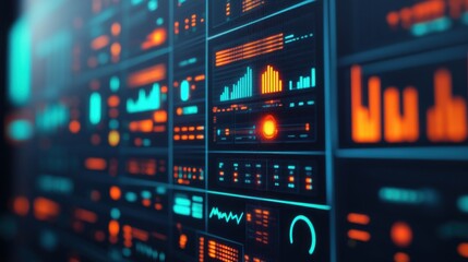 Obraz premium Stock Market and Fossil Energy. Visual Data Representation of Nuclear Energy Concepts