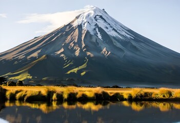Fototapeta premium A view of Mount Taranaki in New Zealand