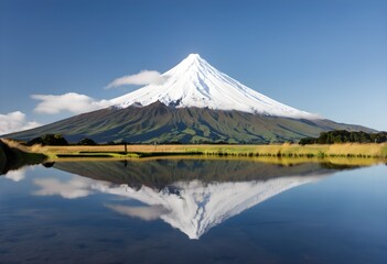 A view of Mount Taranaki in New Zealand