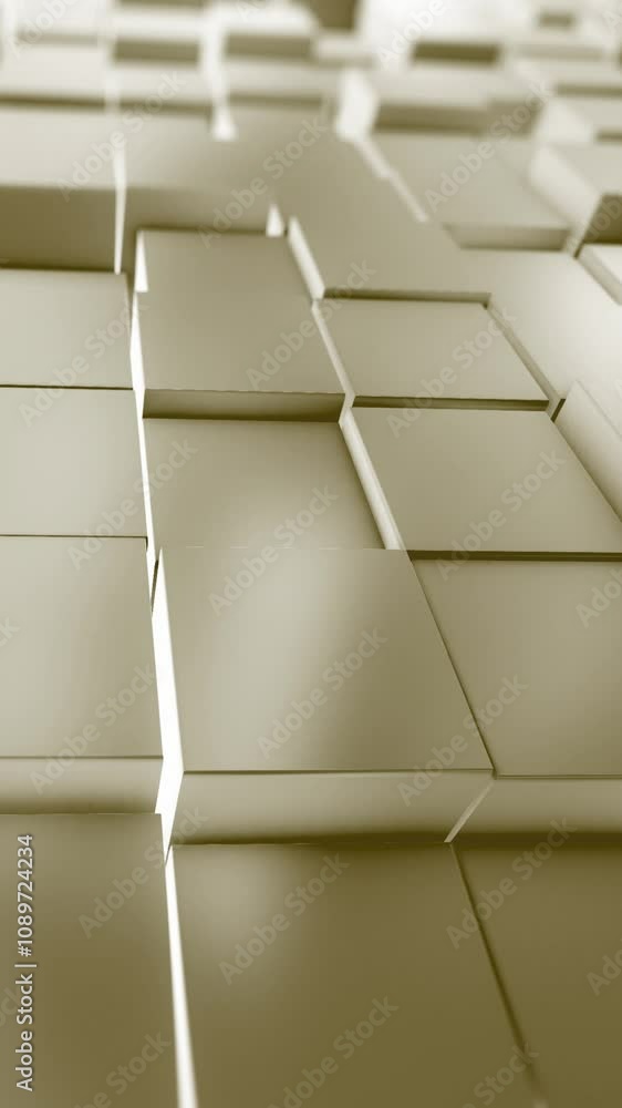 Poster abstract motion background from random moving glossy 3d vertical blocks.