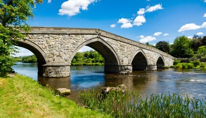 Fototapeta premium A view of a Stone Bridge over a fast flowing river