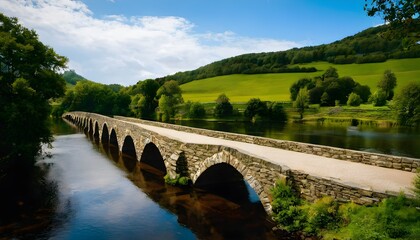 Fototapeta premium A view of a Stone Bridge over a fast flowing river