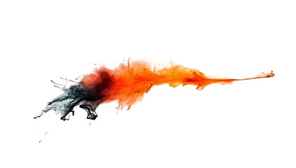 Obraz premium Dynamic Orange and Black Ink Splash