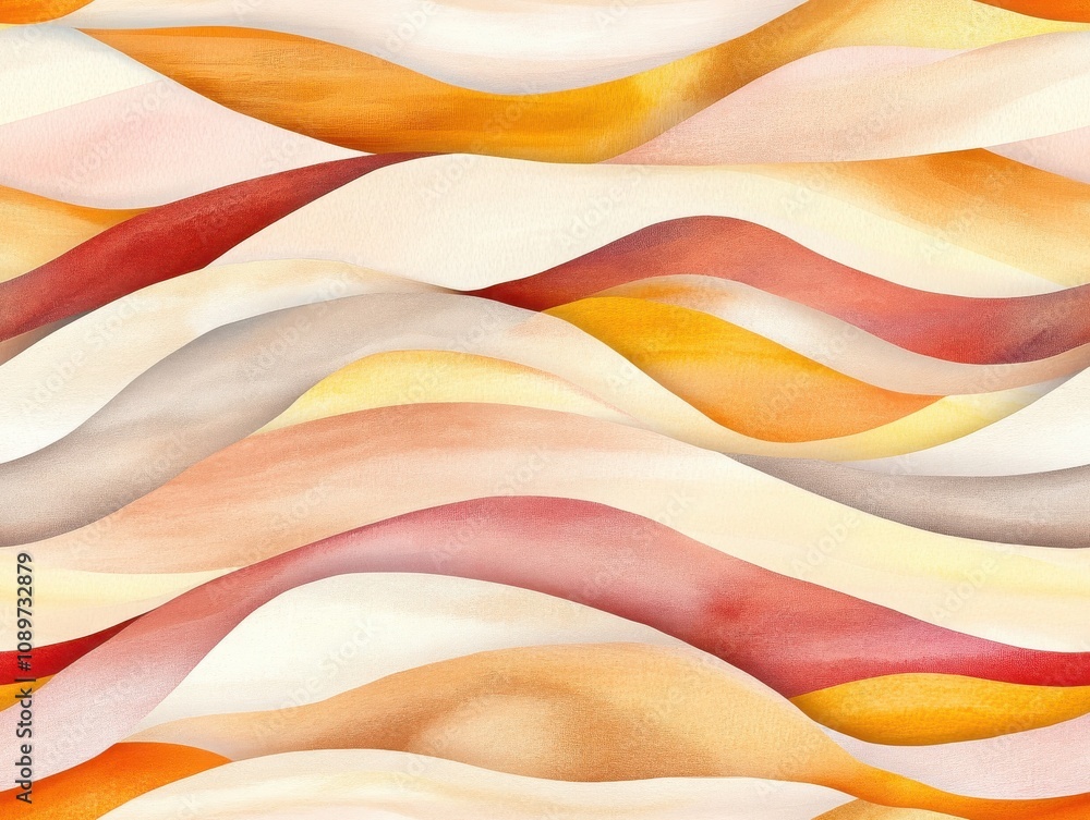 Aufkleber boho seamless pattern earthy concept. a colorful abstract pattern featuring wavy lines in shades of 